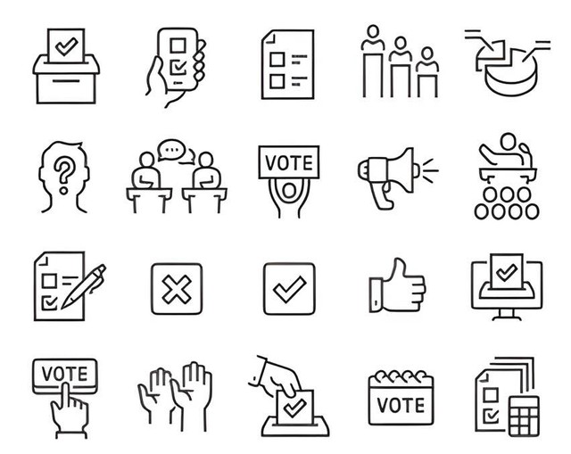 Sumber Foto : https://www.shutterstock.com/id/image-vector/voting-election-icons-set-collection-linear-1786921883