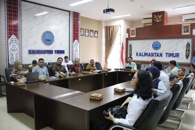 Suasana Rakorbid Rehabilitasi di Kantor BNN Provinsi Kalimantan Timur.