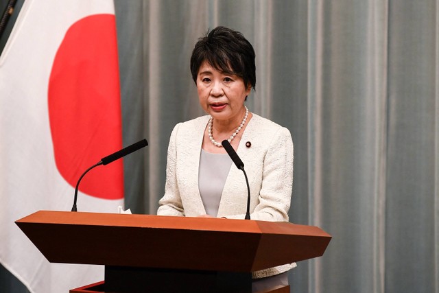 Yoko Kamikawa, Menlu Jepang. Foto: Charly Triballeau/AFP