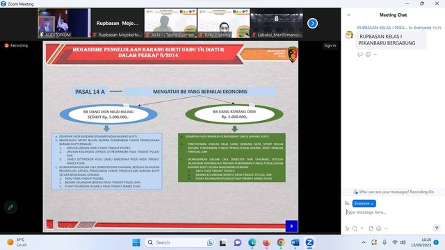 Rupbasan Mojokerto Ikuti Pengelolaan Benda Sitaan dan Barang Rampasan dalam FGD Virtual (Foto:HumasRupMoker)
