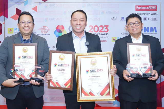 Jasa Raharja berhasil memboyong 4 penghargaan dalam GRC & Performance Excellence Award 2023. Foto: Jasa Raharja