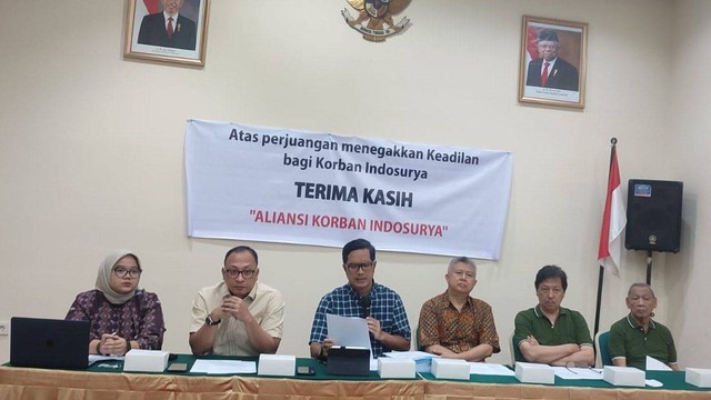 Konferensi pers kuasa hukum dan aliansi korban kasus Indosurya. Foto: Dok. Istimewa