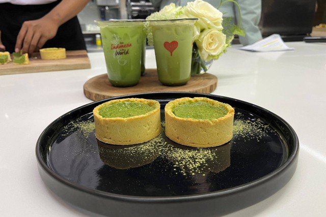 Mattcha Latte Pie, salah satu menu dessert spesial yang bertemakan matcha. Foto: Gitario Vista Inasis/kumparan