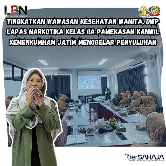 DWP Lapas Narkotika Kelas IIA Pamekasan Menggelar Penyuluhan Kesehatan Terhadap Wanita, Sabtu (16/09/2023) Pagi (Foto : Humas Lapas Narkotika Pamekasan).