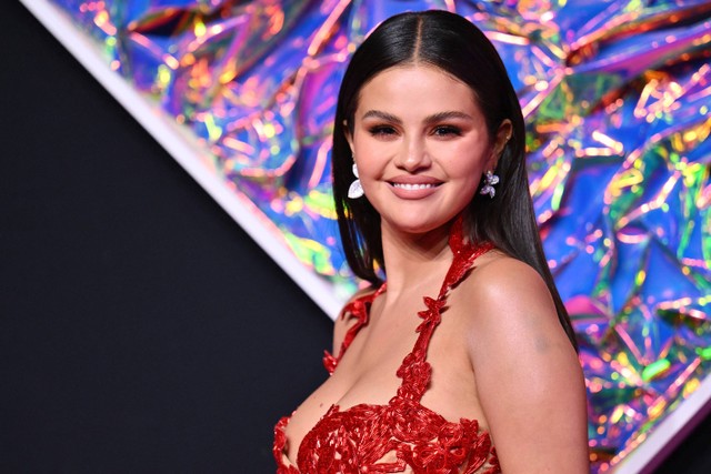 Penyanyi dan aktris AS Selena Gomez tiba untuk MTV Video Music Awards di Prudential Center di Newark, New Jersey, pada 12 September 2023. Foto: ANGELA WEISS / AFP