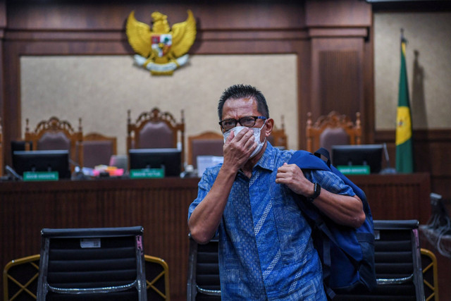 Mantan Direktur PT Mugi Rekso Abadi Soetikno Soedarjo sidang dakwaan kasus dugaan korupsi pengadaan pesawat di maskapai PT Garuda Indonesia, di Pengadilan Tipikor Jakarta, Senin (18/9/2023).  Foto: Galih Pradipta/ANTARA FOTO