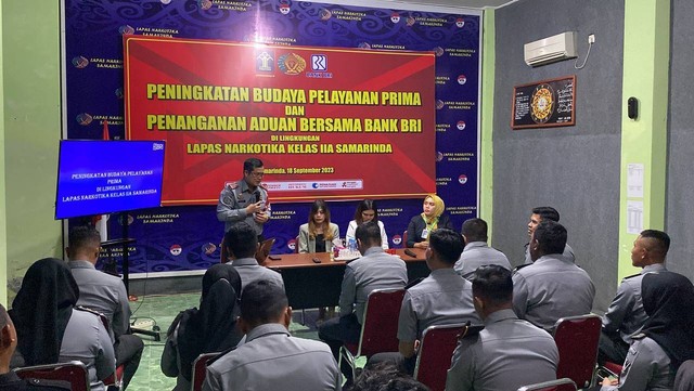 Gelar Pelatihan, Hidayat Kalapas Narkotika Samarinda Gandeng BRI Tingkatkan Pelayanan Prima & Penanganan Aduan. Dok Humas LPN