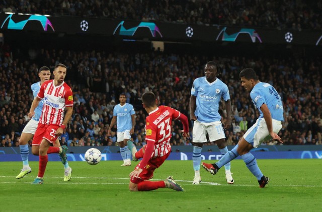 Duel Man City vs Crvena Zvezda. Foto: Phil Noble/REUTERS