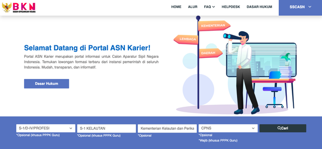 Halaman Utama SSCASN. Foto: sscasn.bkn.go.id