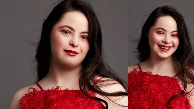 Ellie Goldstein, model dengan kondisi Down Syndrome asal Inggris. Foto: Instagram/elliejg16_zebedeemodel