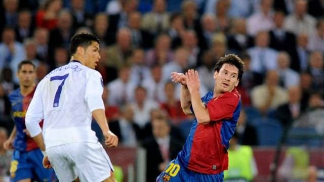 Ronaldo dan Messi berjumpa di Final Liga Champions 2009. Sumber: Shutterstock