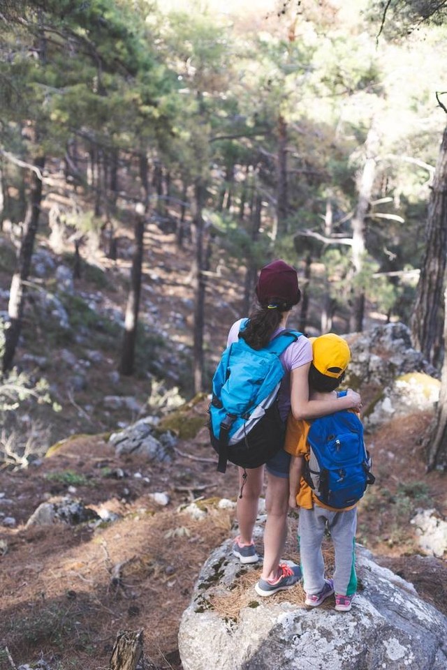 Ilustrasi anak mendaki gunung bareng orang tua. Foto: zhukovvvlad/Shutterstock