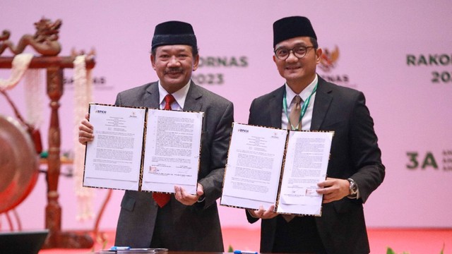 BPKH MoU dengan Baznas terkait distribusi daging untuk jemaah haji. Foto: Dok. BPKH