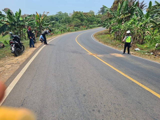 Lokasi kecelakaan di di Jalan Lintas Timur (Jalintim), Kecamatan Mataram Baru, Lampung Timur. | Foto: Dok Satlantas Polres Lampung Timur