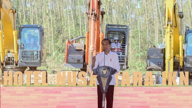 Presiden Joko Widodo pada acara Groundbreaking Hotel Nusantara, Penajam Paser Utara, 21 September 2023. Foto: Muchlis Jr - Biro Pers Sekretariat Presiden