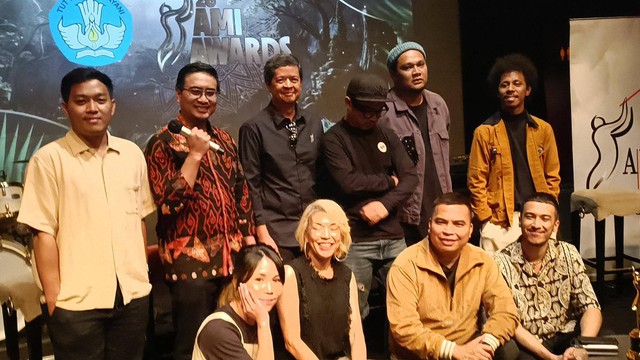 Konferensi Pers AMI Awards 2023 di Lounge XXI Plaza Senayan, Kamis (21/7/2023).
Foto: Giovanni/kumparan