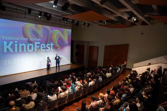 Pembukaan KinoFest 2023 berlangsung Kamis (21/9/2023) di GoetheHaus Jakarta. Sebanyak 14 film Jerman rilisan antara tahun 2021 dan 2023 akan ditayangkan selama festival berlangsung hingga 27 September. (Foto: Goethe-Institut Indonesien)
