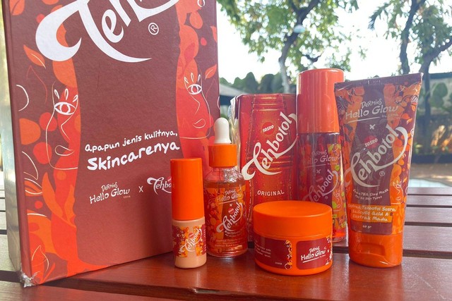 Kolaborasi skin care Dermies Hello Glow by Erha dan Tehbotol Sosro. Foto: Judith Aura/kumparan