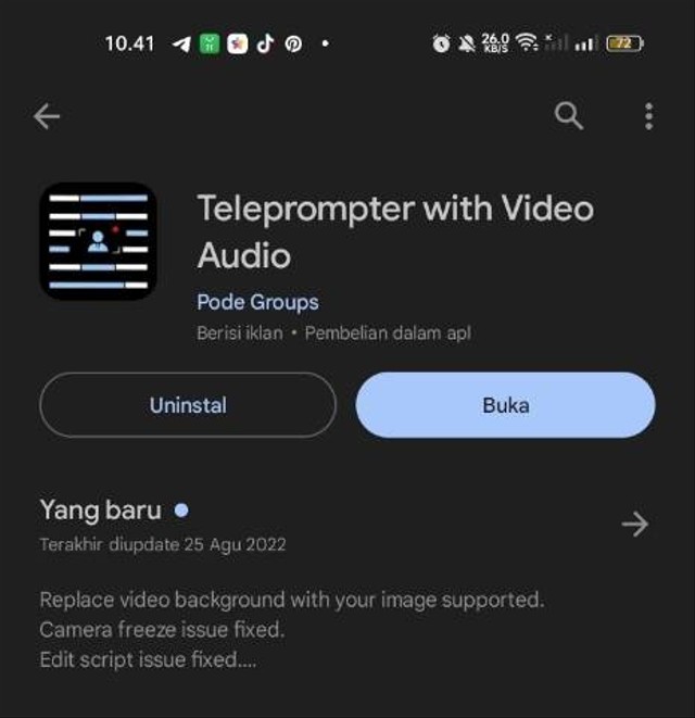 Telemprompter With Video Audio Android Version (play store)