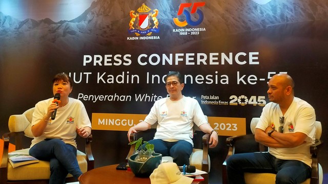 Kamar Dagang dan Industri (Kadin) Indonesia meluncurkan Peta Jalan Indonesia Emas 2045. Foto: Ghinaa Rahmatika/kumparan