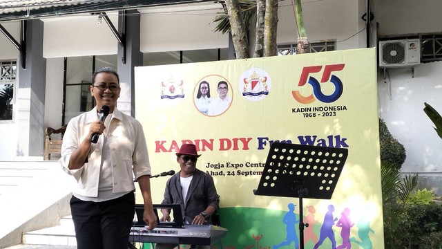 Ketua Umum KADIN DIY, GKR Mangkubumi, saat berikan sambutan di HUT ke-55 KADIN Indonesia. Foto: M Wulan/Tugu Jogja