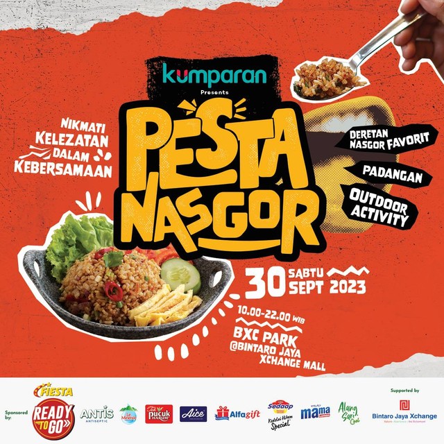  kumparan menghadirkan Pesta Nasgor “Nikmati Kelezatan dalam Kebersamaan”yang akan digelar pada 30 September 2023 di BXc Park @Bintaro Jaya Xchange Mall. Foto: kumparan