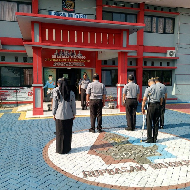 Rupbasan Mojokerto Gelar Apel Pagi Tingkatkan Kdisplinan Pegawai (Foto:HumasRupMoker)