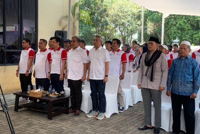 Sekjen Partai Gerindra Ahmad Muzani di acara peresmian kantor relawan Prabowo, Repro Mandiri 08, di Pejaten, Jakarta Selatan, Rabu (27/9/2023). Foto: Luthfi Humam/kumparan