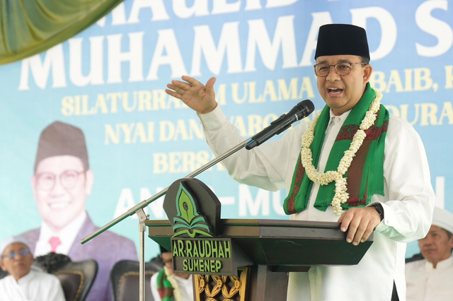 Bacapres Anies Baswedan dalam kunjungannya ke Pondok Pesantren Ar Raudhah, Sumenep pada Jumat (29/9). Foto: Dok. Istimewa