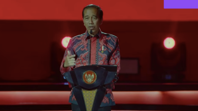 Presiden Jokowi memberikan sambutan di Rakernas PDIP IV. Foto: PDIP