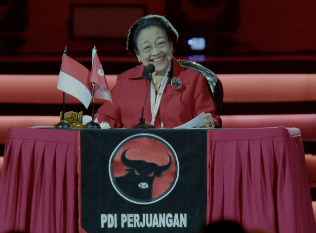 Ketua Umum PDI-Perjuangan Megawati dalam Rapat Kerja Nasional IV PDI Perjuangan, di JIExpo Kemayoran, Jakarta, Jumat (29/9/2023).  Foto: Dok YouTube/PDI Perjuangan