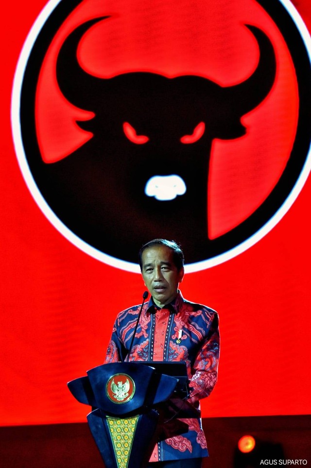 Presiden Jokowi hadiri Rakernas IV PDIP.  Foto: Dok. Agus Suparto