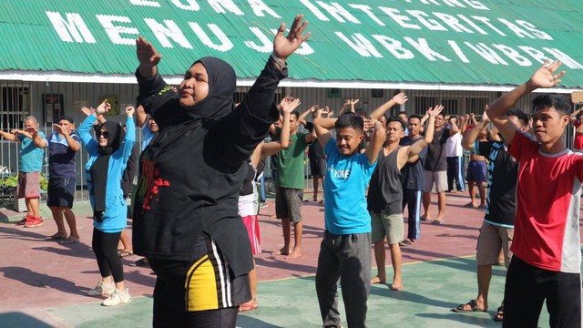 Rutan Majene Gandeng AFC Adakan Senam Sehat Bersama, Sumber : Humas Rutan Majene