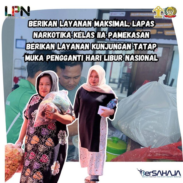 Lapas Narkotika Pamekasan Menggelar Menggelar Layanan Kunjungan Pengganti hari Libur Nasional, Sabtu (30/09/2023) Pagi (Foto : Humas Lapas Narkotika Pamekasan)