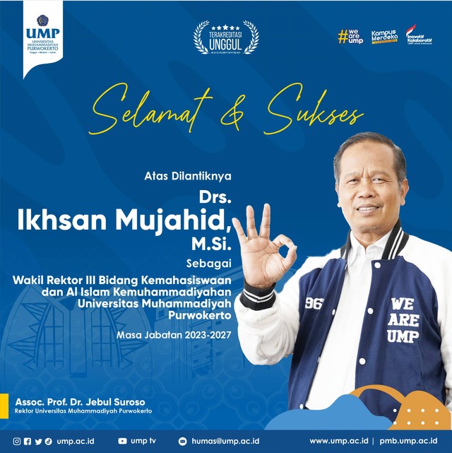 Drs. Ikhsan Mujahid, M.Si. Dilantik Sebagai Wakil Rektor III UMP