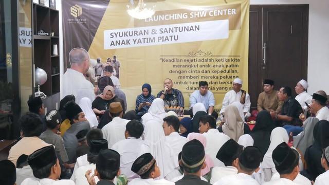 Ketua Yayasan Syariah Hardjuno Wiwoho (SHW) Center, Hardjuno Wiwoho saat Launching SHW Center, di Jakarta, Jumat (29/9). Foto: Dok. Istimewa