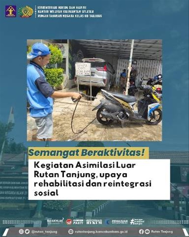 Kegiatan Asimilasi Luar Rutan Tanjung, Upaya Rehabilitasi dan Reintegrasi Sosial