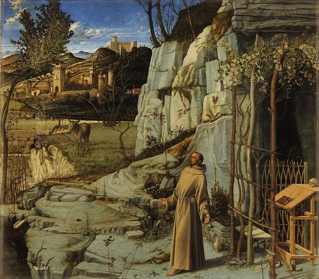 Ilustransi Santo Fransiskus Assisi dalam karya "Saint Francis in the Desert Giovanni Bellini" oleh Giovanni Bellini tahun 1480. Foto: Wikimedia Commons