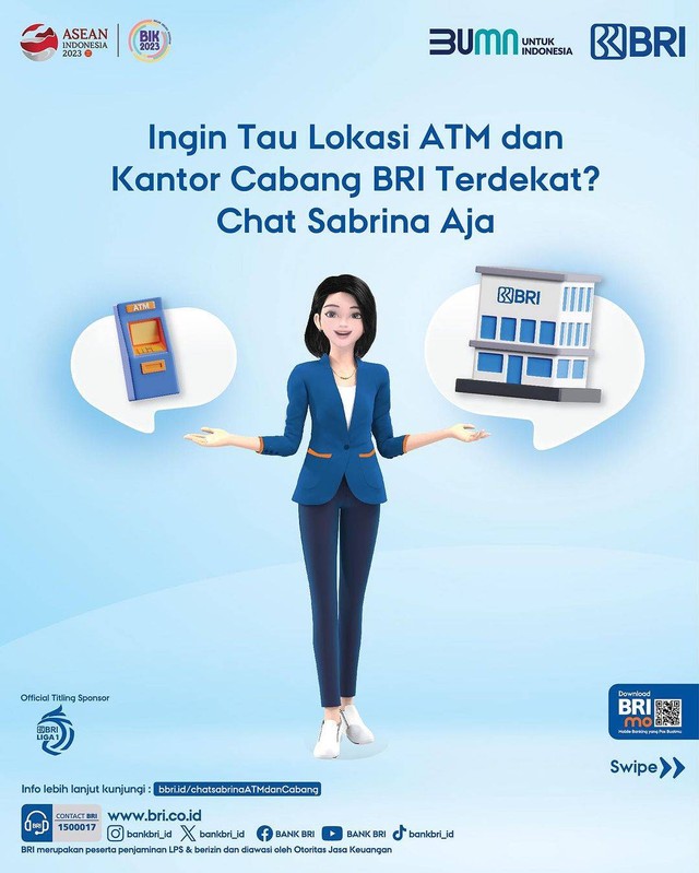 Sabrina, layanan virtual di aplikasi BRI. 