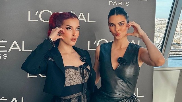 Tasya Farasya dan Kendall Jenner. Foto: Instagram/@tasyafarasya