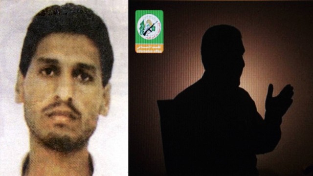 Sebuah foto selebaran tak bertanggal menunjukkan pemimpin kelompok Militan Palestina Hamas, Mohammed Deif, yang telah ditangkap oleh polisi Palestina, menurut laporan televisi Israel pada akhir 14 Mei 2000. Foto: AFP