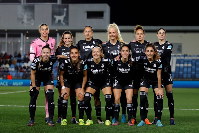 Para pemain Real Madrid pada Perempat Final Liga Champions Wanita. Foto: DAX Images/NurPhoto