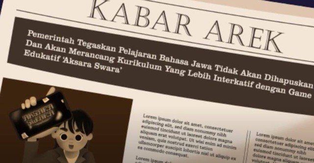 Salah satu cuplikan dari video animasi berjudul Aksara Swara, karya dari tim CTRL+S dari Departemen DKV ITS.