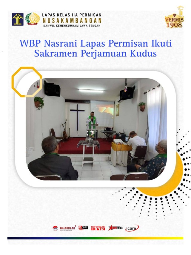 WBP Nasrani Lapas Permisan Ikuti Sakramen Perjamuan Kudus