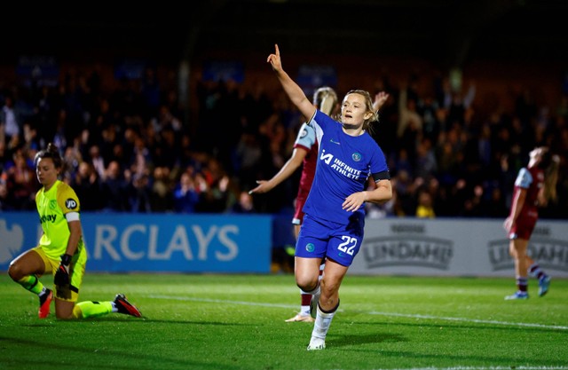 Chelsea vs West Ham di Liga Inggris Wanita 2023/24. Foto: John Sibley/REUTERS