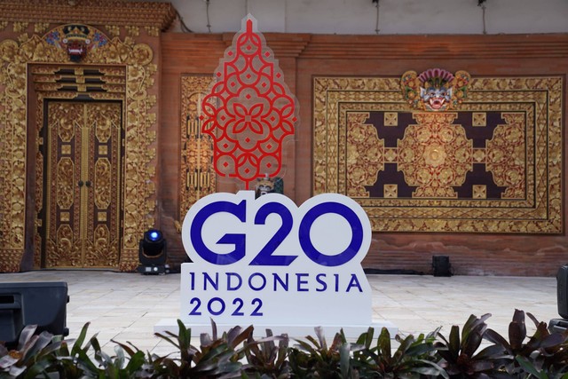 Logo G20 di sebuah panggung di Bali. Sumber: Dok. Pribadi