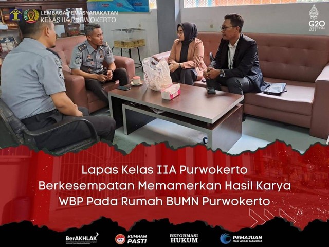 Kasi Giatja Lapas Purwokerto Agung Pratomo Sambut Kedatangan Tim BUMN Purwokerto