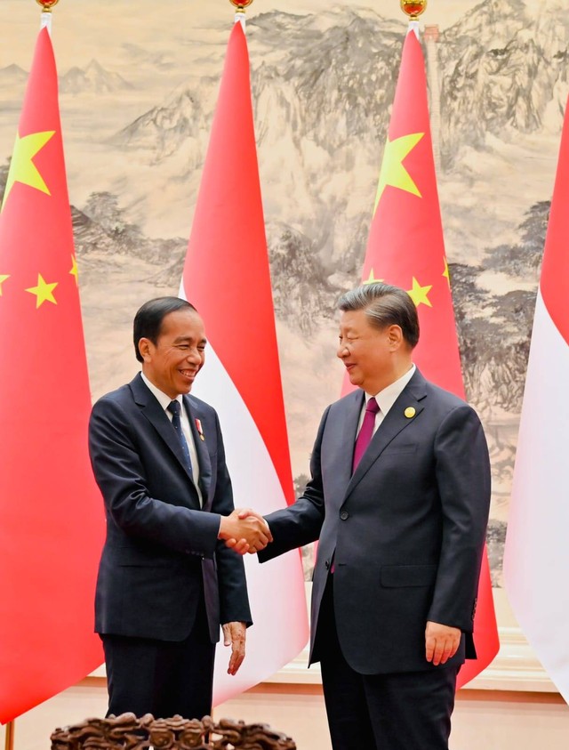 Pertemuan bilateral Presiden Joko Widodo dengan Presiden China Xi Jinping di Great Hall of the People, Beijing, China.  Foto: Laily Rachev/Biro Pers Sekretariat Presiden