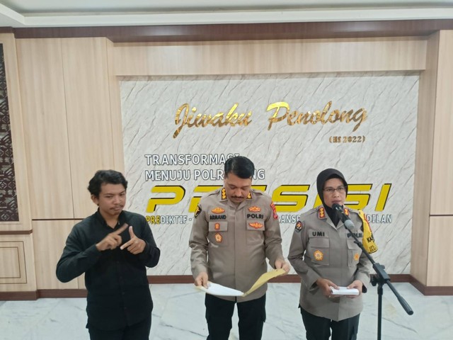 Polda Lampung saat konferensi pers di Mapolda Lampung. | Foto: Sinta Yuliana/Lampung Geh