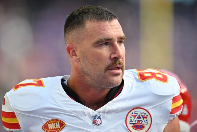 Pemain ketat Kansas City Chiefs Travis Kelce. Foto: Jeffrey Becker-USA TODAY Sports via Reuters